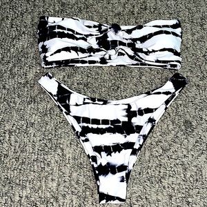 Front Knotted Bandeau Bikini Set